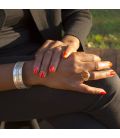 TUAREG WOMAN RING, SILVER AND CORNELIAN