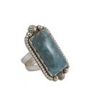 Grosse bague Larimar, création originale SL bijoux en Argent 925, fait main, pour femme