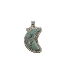 PENDENTIF LUNE SL bijoux, ARGENT 925 ET TURQUOISE ,POUR HOMME ET FEMM