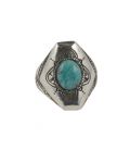 BERBER WOMAN RING, SILVER AND ONYX CABOCHON