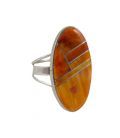  Native American Navajo Ring, Spiney Oyster and Silver 925, for women