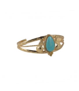 SL Bijoux Creations 1 barr Bracelet, Silver and Stone, for women