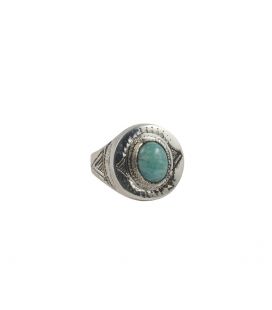 BERBER WOMAN RING, SILVER AND ONYX CABOCHON