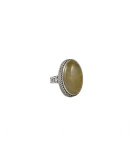 BAGUE EN ARGENT ET QUARTZ RUTILE, COLLECTION INDE