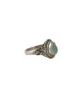 BAGUE EN ARGENT ET CALCEDOINE GOUTTE, COLLECTION INDE, POUR FEMME 