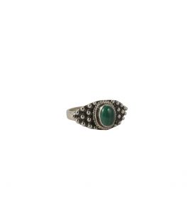 INDIAN RING, SILVER 925 AND MALACHITE, FOR WOMEN