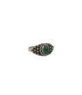 BAGUE EN ARGENT ET PETITE MALACHITE, COLLECTION INDE, POUR FEMME 