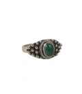 BAGUE EN ARGENT ET PETITE MALACHITE, COLLECTION INDE, POUR FEMME 