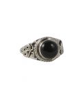 BAGUE EN ARGENT ET ONYX ROND, COLLECTION INDE, POUR FEMME ET ENFANT 