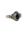 BAGUE EN ARGENT ET ONYX ROND, COLLECTION INDE, POUR FEMME ET ENFANT 