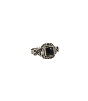 BAGUE EN ARGENT ET ONYX, COLLECTION INDE, POUR FEMME ET ENFANT 