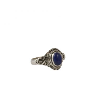 BAGUE EN ARGENT ET LAPIS LAZULI, COLLECTION INDE, POUR FEMME ET ENFANT