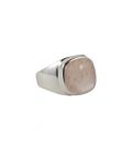 INDIAN RING, SILVER AND PINK QUARTZ, FOR WOMEN