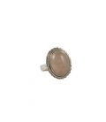 BAGUE EN ARGENT ET QUARTZ ROSE OVALE, COLLECTION INDE, POUR FEMME ET ENFANT 