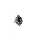 Bague en Argent et Lapis Lazuli ovale, Collection Inde, pour femme et enfant