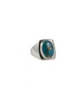 INDIAN RING, SILVER 925 AND BLUE COPPER TURQUOISE, FOR WOMEN