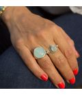 INDIAN RING, SILVER 925 AND CHRYSOPRASE, FOR WOMEN