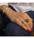 Native American Zuni Ring, Silver and Stones, Women and Men