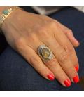 INDIAN RING, SILVER 925 AND QUARTZ RUTILE, FOR WOMEN