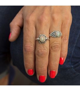 INDIAN RING, SILVER 925 AND ETHIOPIAN OPAL, FOR WOMEN