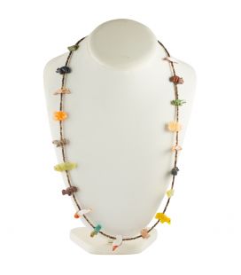 COLLIER PUEBLO 19 FETICHES, PIERRES VERITABLES, POUR HOMME, FEMME ET ENFANT