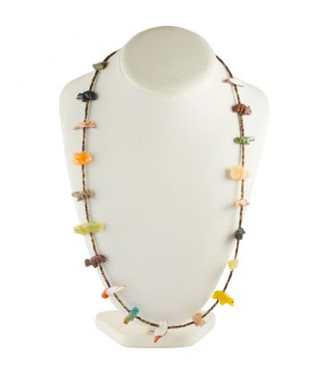 NATIVE AMERICAN PUEBLO NECKLACE HOWLITE, CORAL AND TURQUOISE WITH TURQUOISE PENDANT ON SILVER