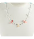 Collier "Liquid Silver", Argent et fetiches en nacre, pour femme et enfant