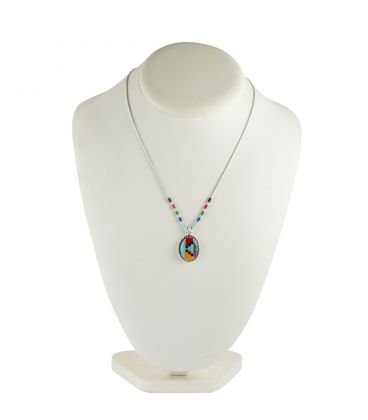 COLLIER Zuni "LIQUID SILVER" , pendentif Flèche multipierres, Argent et pierres, pour femme et enfant 