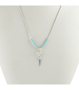 Collier "liquid Silver", coeur et plumes, femme et enfant