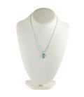 Collier "liquid Silver", coeur Turquoise, pour femme et enfant