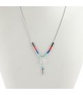 Collier Amérindien, Dream Catcher et Plumes, Liquid Silver, Argent et pierres, Femmes et Enfants,