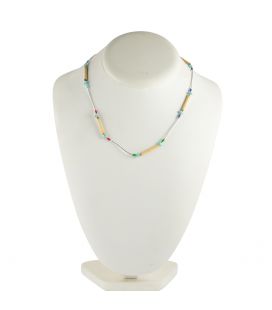 Collier "Liquid Silver", Argent, Turquoise et Bambou, pour femme et enfant