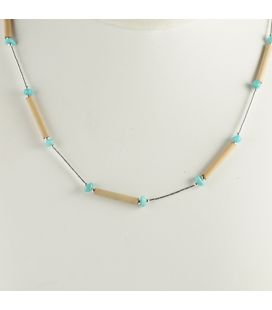 "Liquid Silver" necklace. Mini Dream Catcher, Silver and Turquoise ,for women and girls .