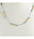 Collier "Liquid Silver", Argent et Turquoise, pour femme et enfant