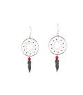 BOUCLES D'OREILLES NAVAJOS, DREAM CATCHER ARGENT ET ROCAILLES, POUR FEMME ET ENFANT 