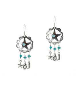 Boucles d' oreilles Navajos, Dream catchers "Kokopelli" et breloques Argent, pour femme et enfant