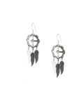 Boucles d' oreilles Navajos, Dream catchers et plumes Argent, pour femme et enfant