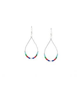 Boucles d' oreilles Liquid Silver, Argent et tubes de pierre, pour femme et enfant 