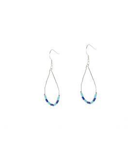 Boucles d' oreilles Liquid Silver, Argent et tubes de pierre, pour femme et enfant 