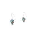 Boucles d' oreilles Zunis "coeur", Argent et multi pierres, pour femme et enfant