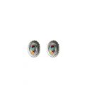 BOUCLES D'OREILLES NAVAJO "CONCHOS", ARGENT ET OPALE , FEMME ET ENFANTS