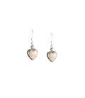 Boucles d' oreilles Zunis "coeur", Argent et nacre, pour femme et enfant