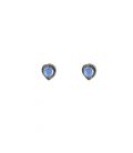 Puces d' oreilles Navajos "coeur", Argent et Opale bleue, pour femme et enfant