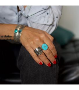 Native American Zuni ring, Silver and Turquoise, for Women and men