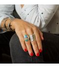 BERBER WOMAN RING, SILVER AND ONYX CABOCHON