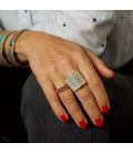 BERBER WOMAN RING, SILVER AND ONYX CABOCHON