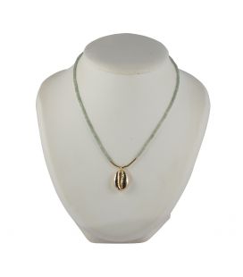 Collier "Cauri" SL bijoux, Aventurine et Cauri Vermeil montés sur Gold Filled 14K, pour femme