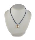 Collier "Cauri" SL bijoux, Lapis Lazuli carré et Cauri Vermeil montés sur Gold Filled 14K, pour femme