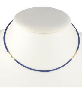 Ras de Cou Banditas, tubes de Lapis Lazuli et Gol Filled 14K, pour femme