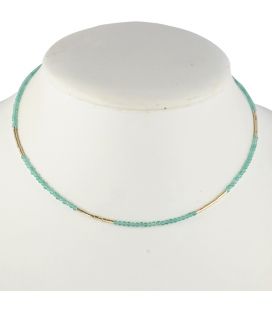 Ras de Cou Banditas, Agate verte et Gold Filled 14K, pour femme